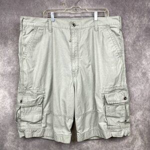 Levis Cargo Shorts Mens 42x11 Gray Utility Casual Outdoor Metal Button White Tag